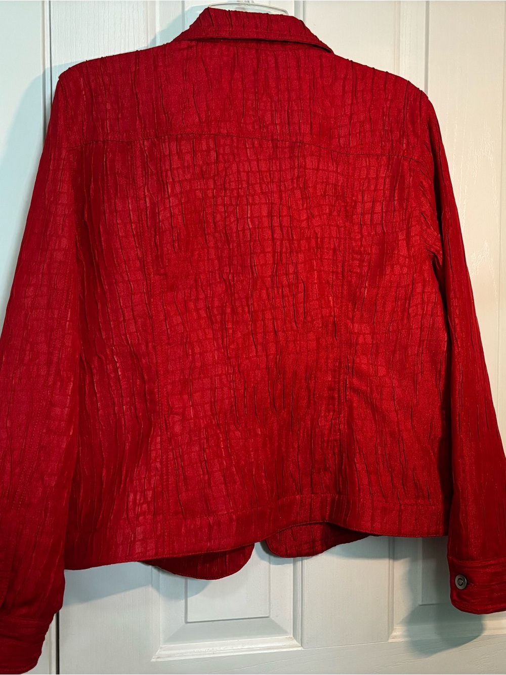 Ruby Rd. Bright Red Textured Button Jacket - Picture 2 of 4